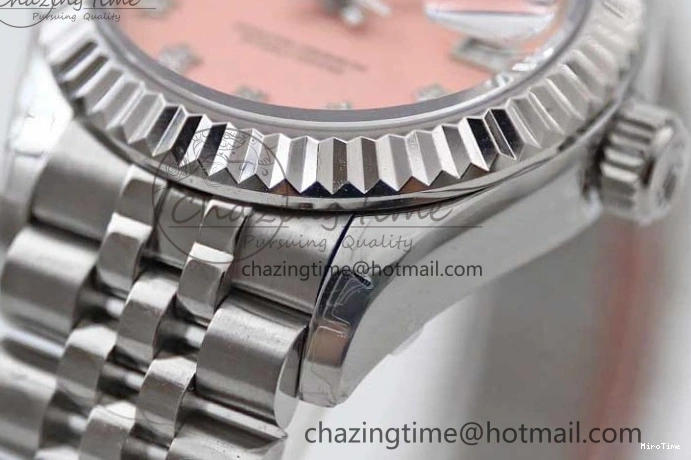 MiroTime 0404 HighPerformance Lady DateJust 28 SS TWF 1:1 Best Edition 904L Steel Pink Dial Diam Markers on President Bracelet NH 2179